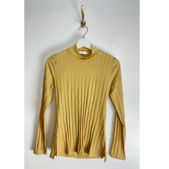 JONATHAN SIMKHAI Janelle Ribbed Open Back Top in Honey Size Small - Picture 2 of 6